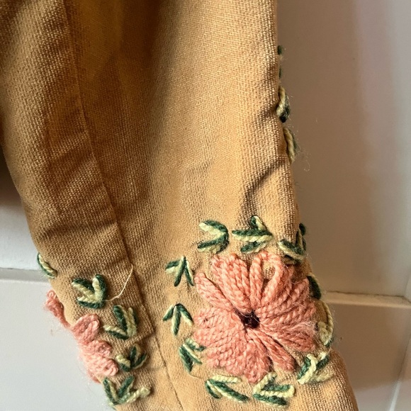 Embroidered Floral Tan Jacket - Picture 8 of 8